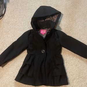 Little girls black pea coat 3t
